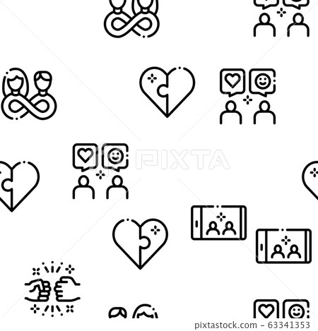 Friendship Relation Seamless Pattern Vector Friendship Relation Seamless Pattern Vector 63341353