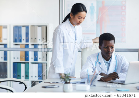 Two Med Students Using Laptop Two Med Students Using Laptop 63341671