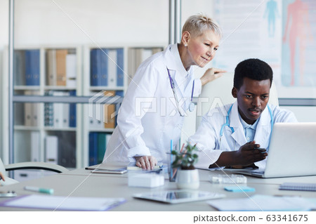 African Med Student Using Laptop 63341675
