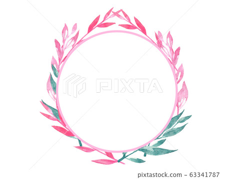 Beautiful bright watercolor floral wreath. Spring 63341787