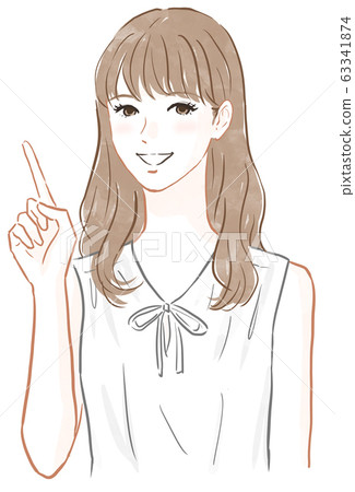 指著手指的女人 63341874
