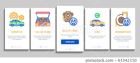 Car Restoration Onboarding Elements Icons Set... - Stock Illustration ...