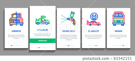 Car Restoration Onboarding Elements Icons Set Vector 63342151
