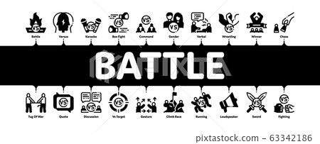 Battle Competition Minimal Infographic Banner Vector 63342186