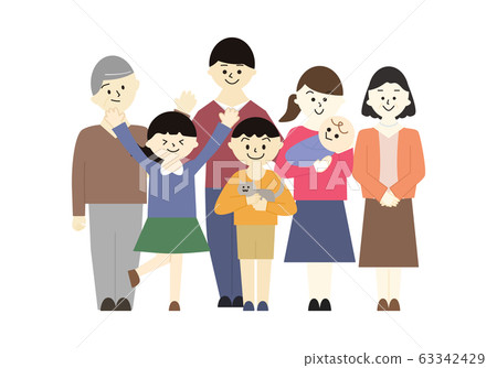 Family Three Generation Illustrations Family Three Generation Illustrations 63342429