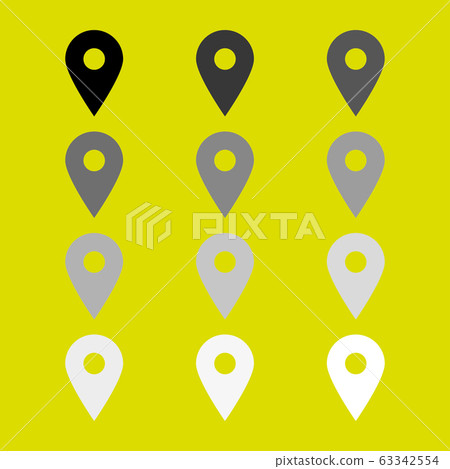 Placeholder flat symbol set, location vector icons Placeholder flat symbol set, location vector icons 63342554