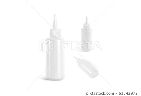 Blank white squeeze sauce bottle mock up, different sides Blank white squeeze sauce bottle mock up, different sides 63342972