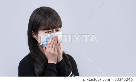 嘴女人隔離咳嗽女人女人面具咳嗽流感冠狀病毒面具 嘴女人隔離咳嗽女人女人面具咳嗽流感冠狀病毒面具 63343246
