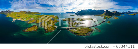 Fredvang Bridges Panorama Lofoten islands 63344111