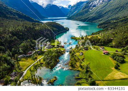 lovatnet lake Beautiful Nature Norway. 63344131