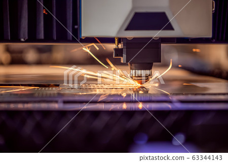 CNC Laser cutting of metal, modern industrial CNC Laser cutting of metal, modern industrial 63344143
