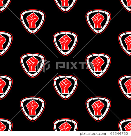 Seamless Texture Pattern MMA logo fist presswall. Vector, EPS. 63344760