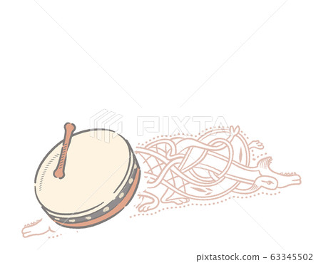 Celtic, Ireland, musical instruments theme illustration background material 63345502