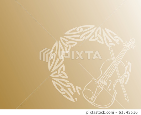 Celtic, Ireland, musical instruments theme illustration background material 63345516