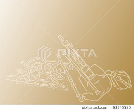 愛爾蘭凱爾特樂器主題插畫背景素材 愛爾蘭凱爾特樂器主題插畫背景素材 63345520