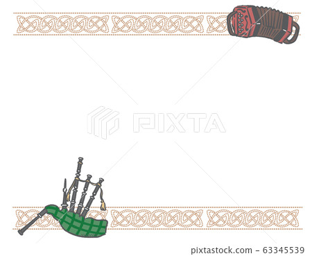 使用凱爾特人的圖案和樂器裝飾框架 63345539