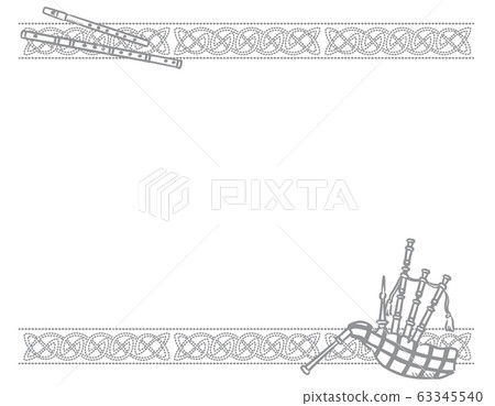 使用凱爾特人的圖案和樂器裝飾框架 使用凱爾特人的圖案和樂器裝飾框架 63345540