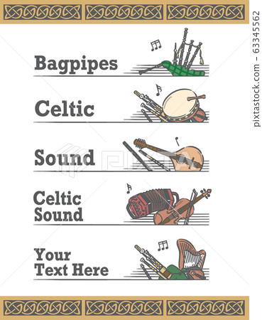 使用愛爾蘭和凱爾特人的樂器製作標籤材料 使用愛爾蘭和凱爾特人的樂器製作標籤材料 63345562