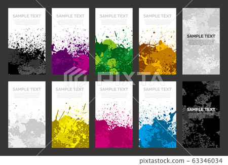 Splattered ink vector banner set 63346034