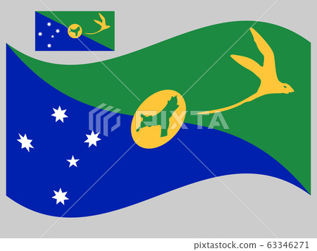 Wave Christmas Island Flag Vector Wave Christmas Island Flag Vector 63346271