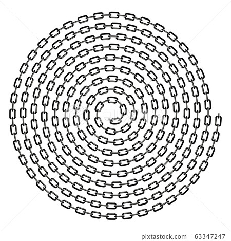 Grey Chain Spiral Isolated on White Background Grey Chain Spiral Isolated on White Background 63347247