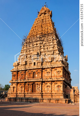 Brihadishwarar Temple tower (vimana). Thanjavur, Tamil Nadu, India 63347535