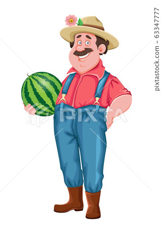 Cheerful farmer cartoon character - Stock Illustration [63347777] - PIXTA