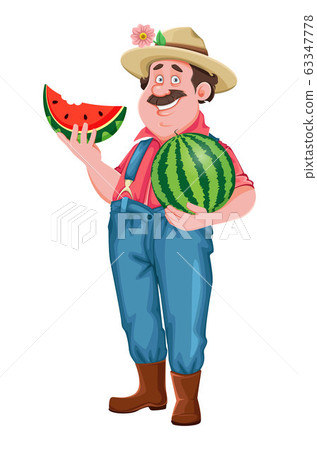 Cheerful farmer cartoon character Cheerful farmer cartoon character 63347778