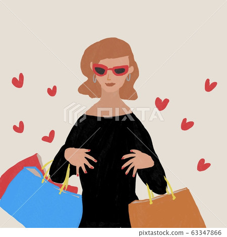 Shopping woman with sunglasses 63347866