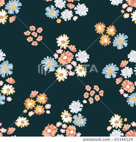 Trendy fabric pattern with miniature flowers. Trendy fabric pattern with miniature flowers. 63348124