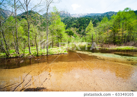 Tashiro Pond in Kamikochi Spring 63349105