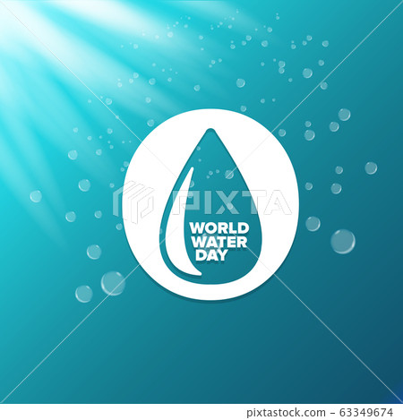 World water day greeting card or banner design template. International water day concept vector illustration with text and pure water background. 63349674