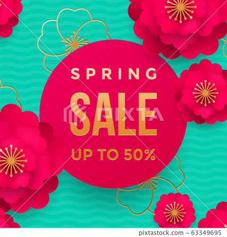 Spring sale poster or web banner design template. Spring sale poster or web banner design template. 63349695