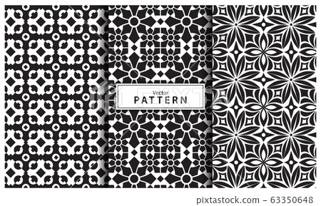 Set of 3 black and white geometric pattern Set of 3 black and white geometric pattern 63350648