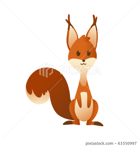 Cute cartoon squirrel. Sweet friendly animal... - Stock Illustration  [63350997] - PIXTA