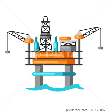 Illustration of oil sea platform. Illustration of oil sea platform. 63351087
