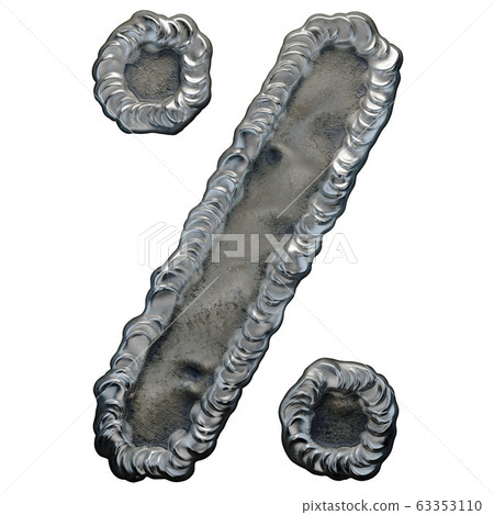Industrial metal symbol percent on white background 3d 63353110
