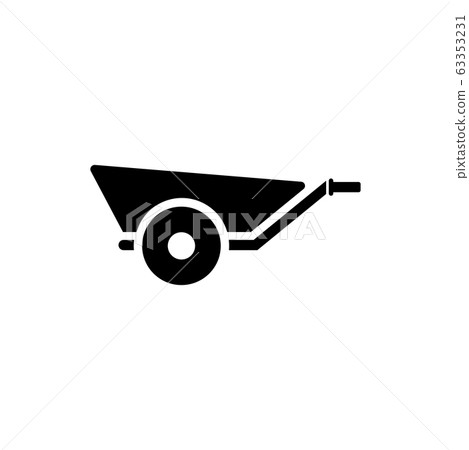 Wheelbarrow Cart, Garden Trolley Flat Vector Icon 63353231