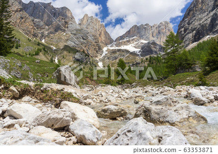 Beautiful summer view of Marmolada massif from Val 63353871