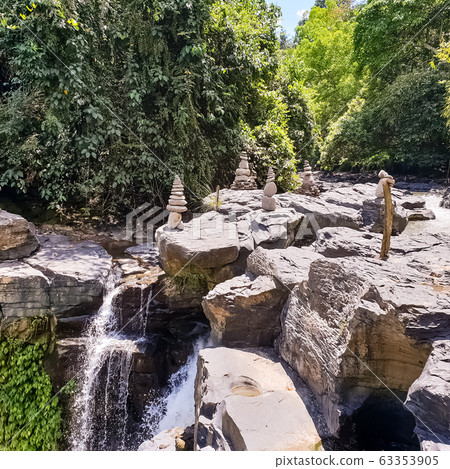View on summit of Tegenungan waterfall on Bali, View on summit of Tegenungan waterfall on Bali, 63353905