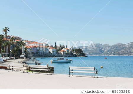 Bench overlooking the Adriatic Sea Bench overlooking the Adriatic Sea 63355218
