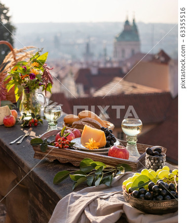 Breakfast with a view of the roofs of Prague 63355516