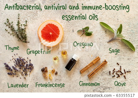 Antibacterial, antiviral and immune-boosting essential oils Antibacterial, antiviral and immune-boosting essential oils 63355517