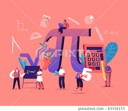Math Science Concept. Tiny Male and Female... - Stock Illustration  [63356155] - PIXTA