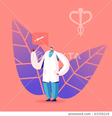 Senior Doctor Character Give Professional Advice to Make Vaccination against Chickenpox, Flue and other Diseases. Preventive Medicine, Immunization and Vaccination Concept. Cartoon Vector Illustration 63356228