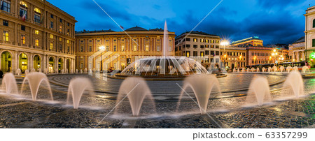 Piazza De Ferrari in Genoa by night Piazza De Ferrari in Genoa by night 63357299
