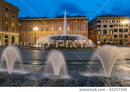 Piazza De Ferrari in Genoa by night Piazza De Ferrari in Genoa by night 63357300