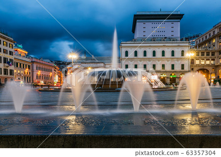 Piazza De Ferrari in Genoa by night Piazza De Ferrari in Genoa by night 63357304