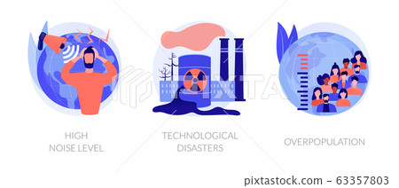 Environmental problems caused by human factor, negative impact on nature vector concept metaphor. 63357803