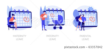 Pregnancy, childbirth and newborn care vacation time vector concept metaphors 63357842